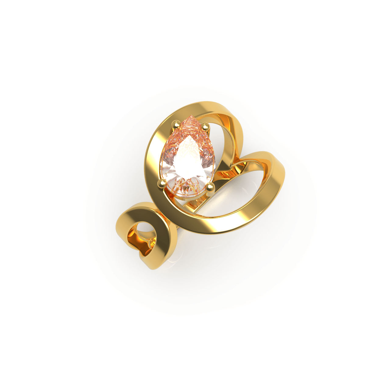 Bague Loop Poire Rose - Lauredi