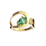 Bague Loop Diamant Poire Vert - Lauredi