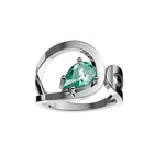 Bague Loop Diamant Poire Vert - Lauredi