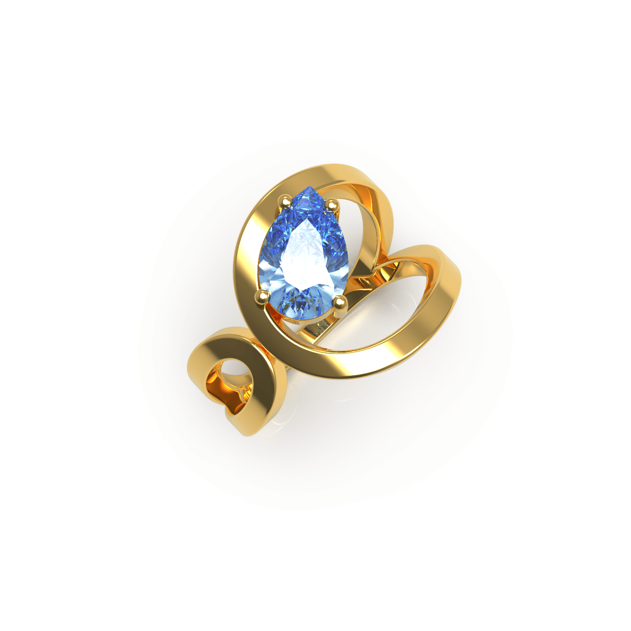 Bague Loop Poire Bleu - Lauredi