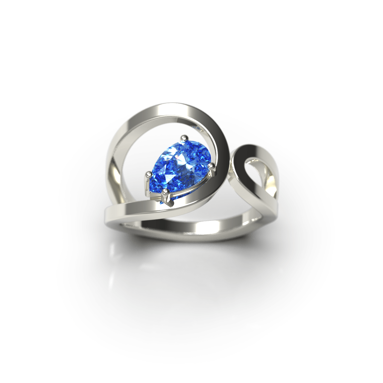 Bague Loop Poire Bleu - Lauredi