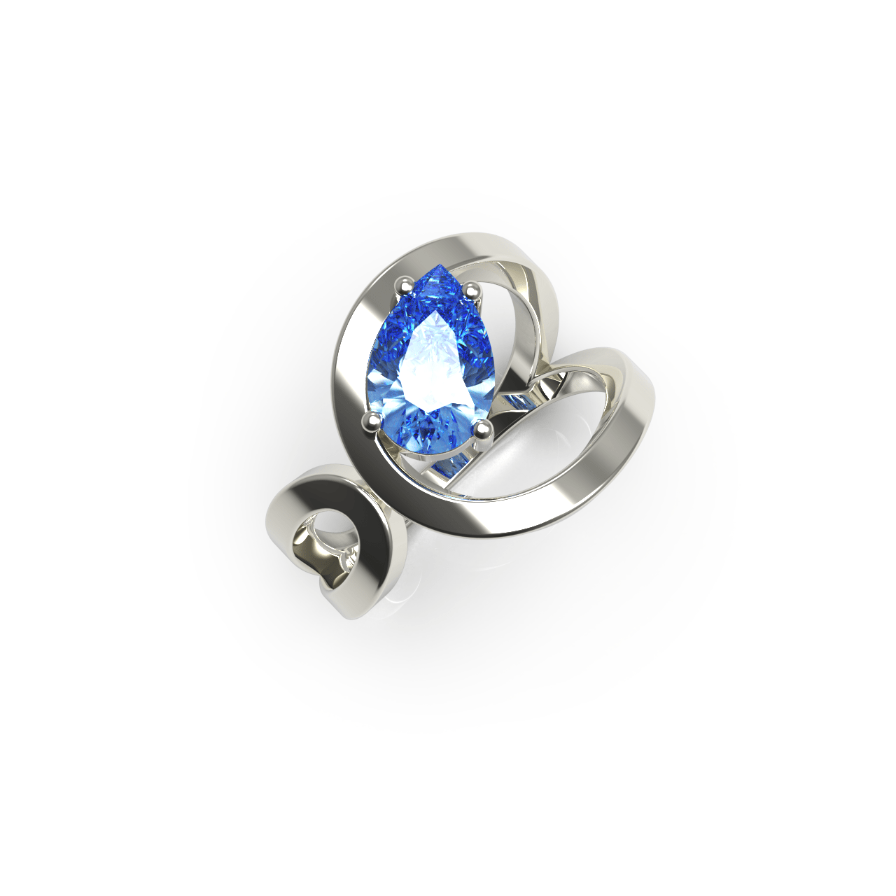 Bague Loop Poire Bleu - Lauredi