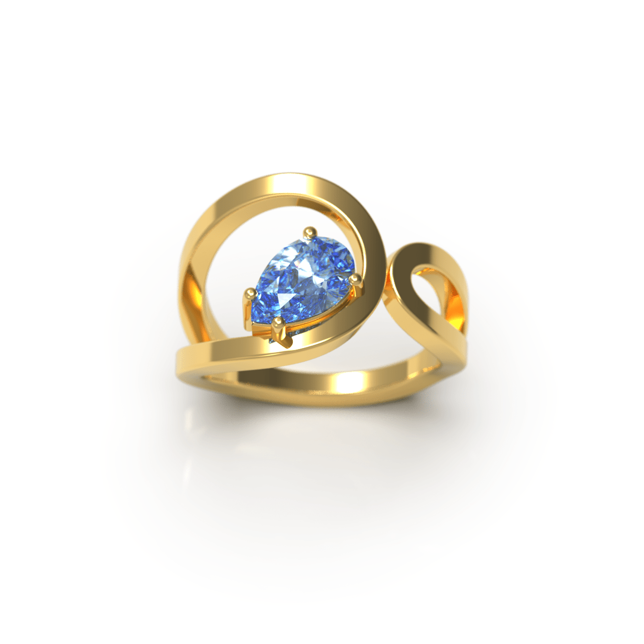 Bague Loop Poire Bleu - Lauredi