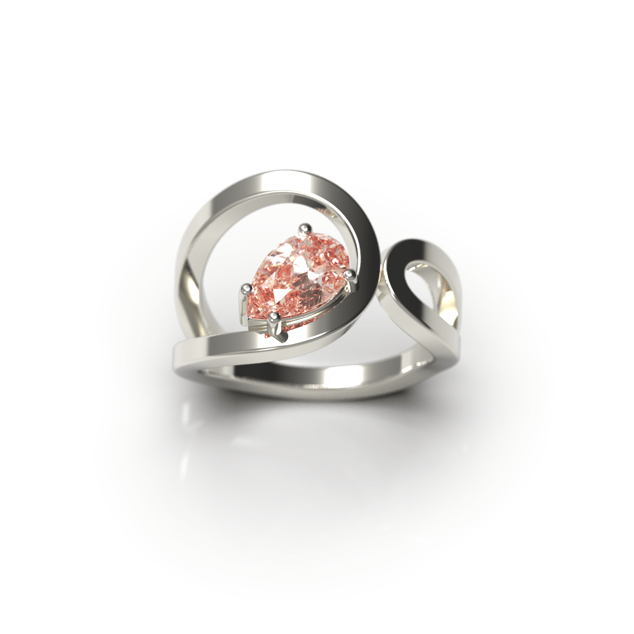 Bague Loop Poire Rose - Lauredi