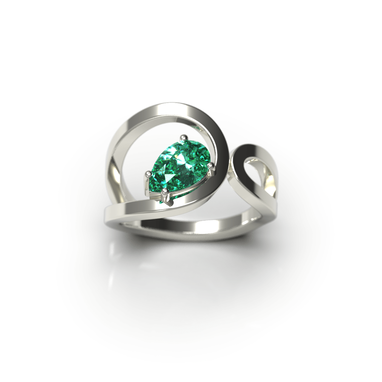 Bague Loop Poire Vert - Lauredi