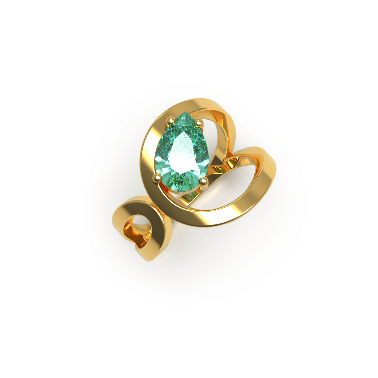 Bague Loop Poire Vert - Lauredi