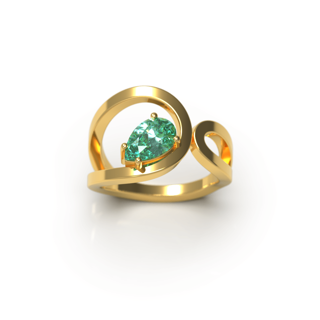 Bague Loop Poire Vert - Lauredi