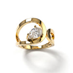 Bague Loop Solitaire Diamant Poire - Lauredi