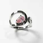 Bague Loop Solitaire Diamant Poire Rose - Lauredi