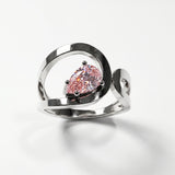 Bague Loop Solitaire Diamant Poire Rose - Lauredi
