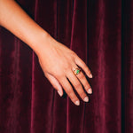 Bague Loop Solitaire Diamant Poire Vert - Lauredi