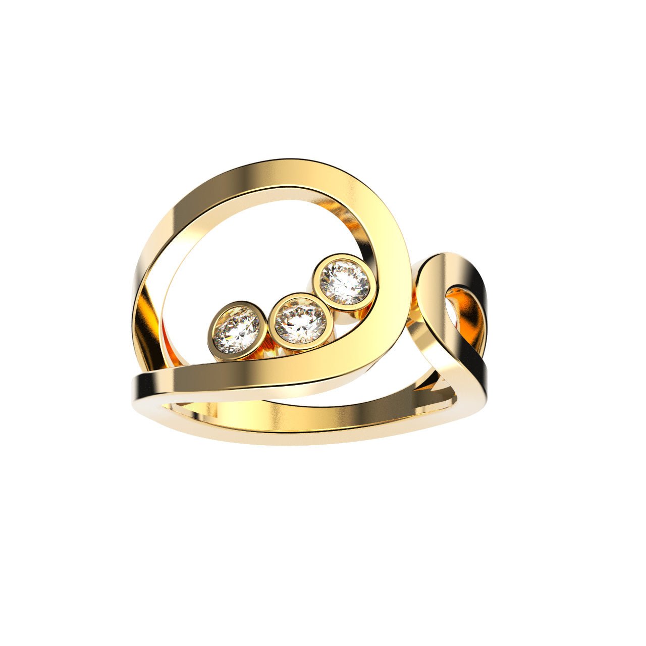 Bague Loop Trio Diamants - Lauredi