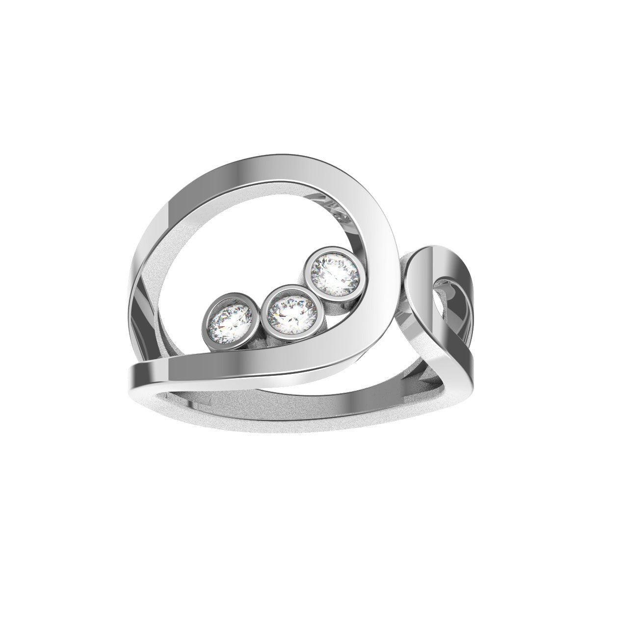 Bague Loop Trio Diamants - Lauredi