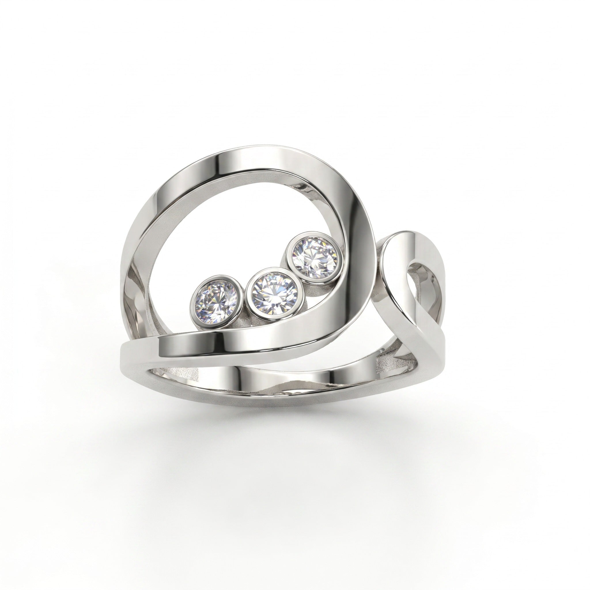 Bague Loop Trio Diamants Brilliant - Lauredi
