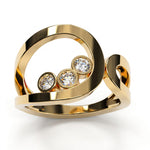 Bague Loop Trio Diamants Brilliant - Lauredi