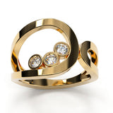 Bague Loop Trio Diamants Brilliant - Lauredi
