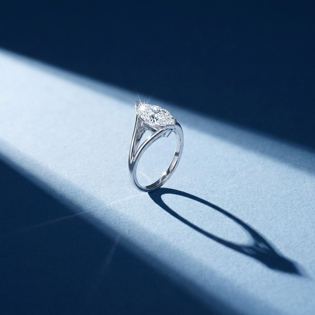 Bague Mme La Marquise diamant marquise blanc - Lauredi