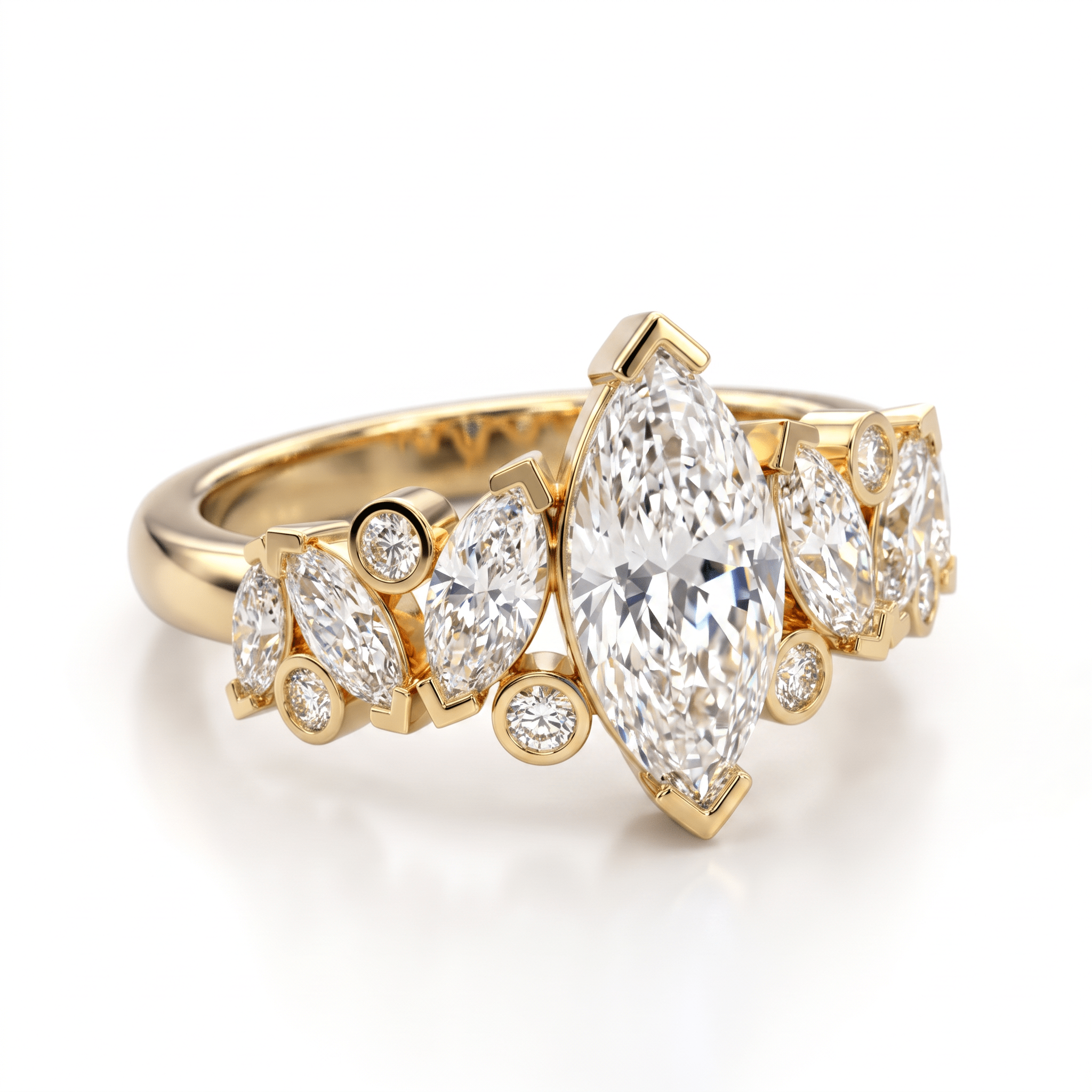 Bague Mme La Marquise Diamant Marquise Blanc - Lauredi