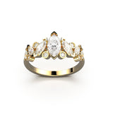 Bague Mme La Marquise Diamant Marquise Blanc, Or 18 carats - Lauredi