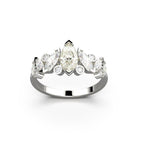 Anillo Mme La Marquise en oro reciclado de 18 quilates con diamante de laboratorio talla marquesa blanco – Lauredi