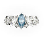 Bague Mme La Marquise Diamant Marquise Bleu, Or 18 carats - Lauredi
