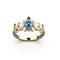 Bague Mme La Marquise Diamant Marquise Bleu, Or 18 carats - Lauredi