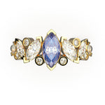 Bague Mme La Marquise Diamant Marquise Bleu, Or 18 carats - Lauredi