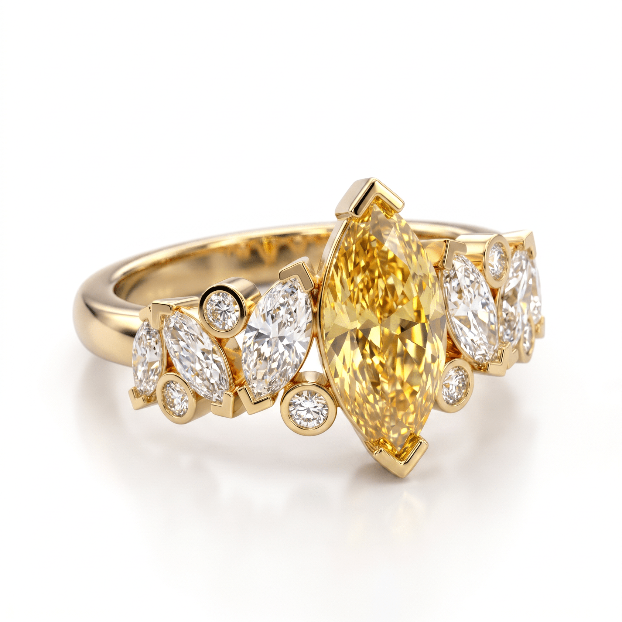 Bague Mme La Marquise Diamant Marquise Jaune - Lauredi