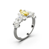 Bague Mme La Marquise Diamant Marquise Jaune, Or 18 carats - Lauredi