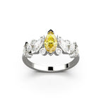 Bague Mme La Marquise Diamant Marquise Jaune, Or 18 carats - Lauredi