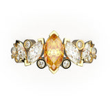 Bague Mme La Marquise Diamant Marquise Jaune, Or 18 carats - Lauredi