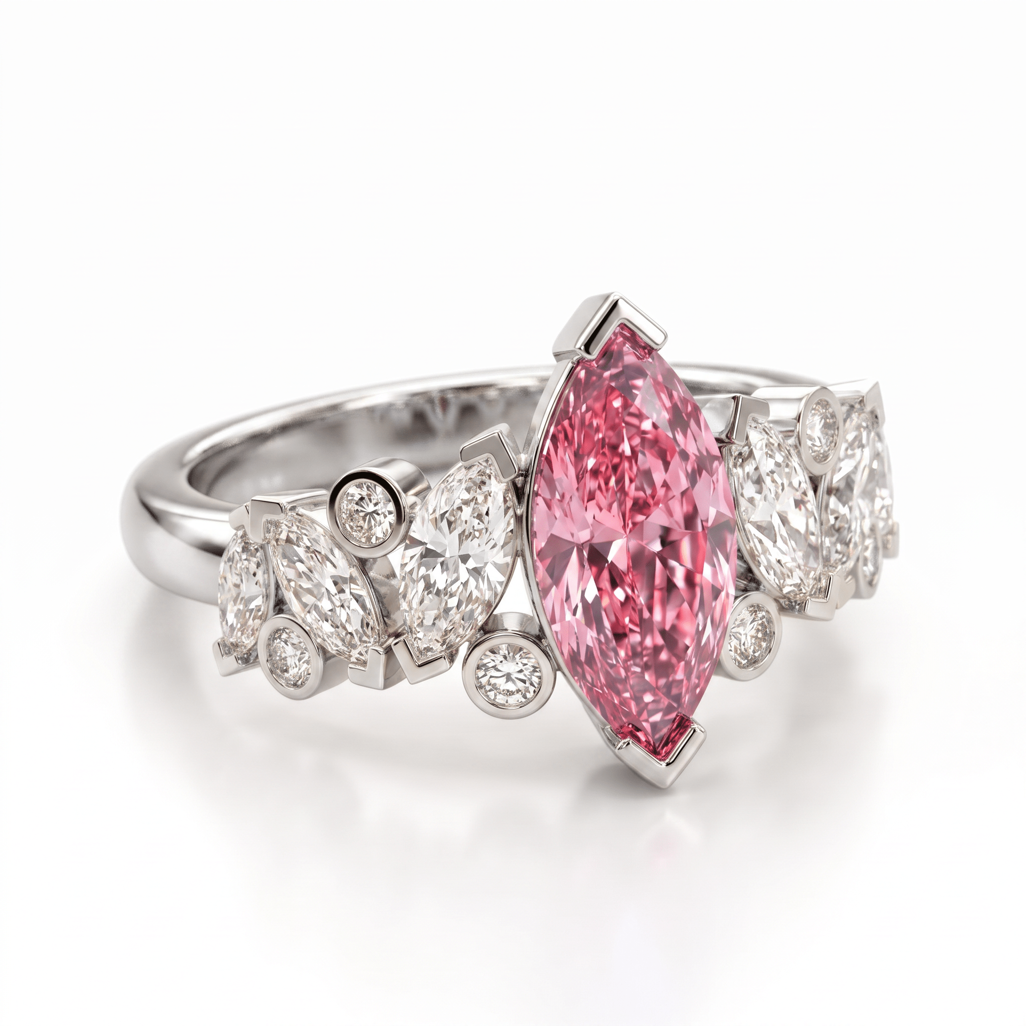 Bague Mme La Marquise Diamant Marquise Rose - Lauredi