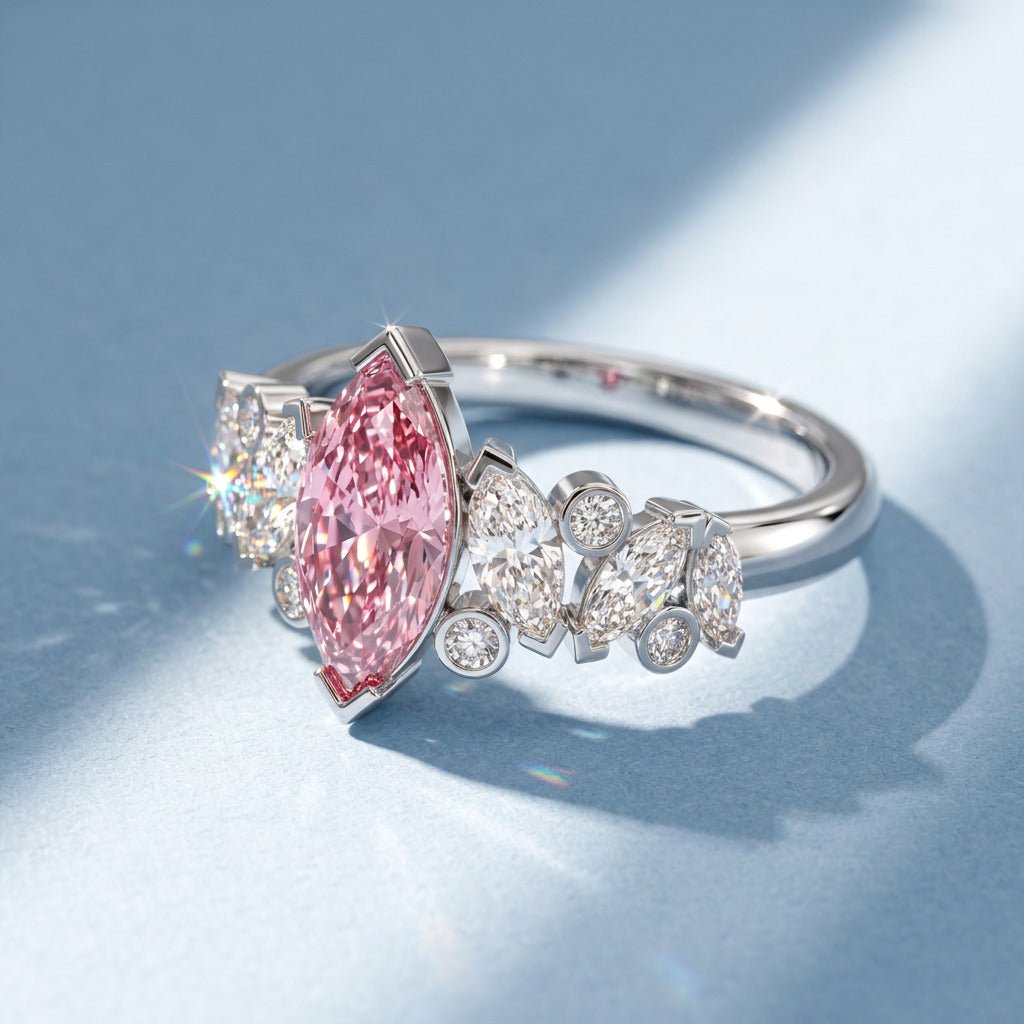 Bague Mme La Marquise Diamant Marquise Rose - Lauredi