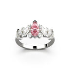 Bague Mme La Marquise Diamant Marquise Rose, Or 18 carats - Lauredi