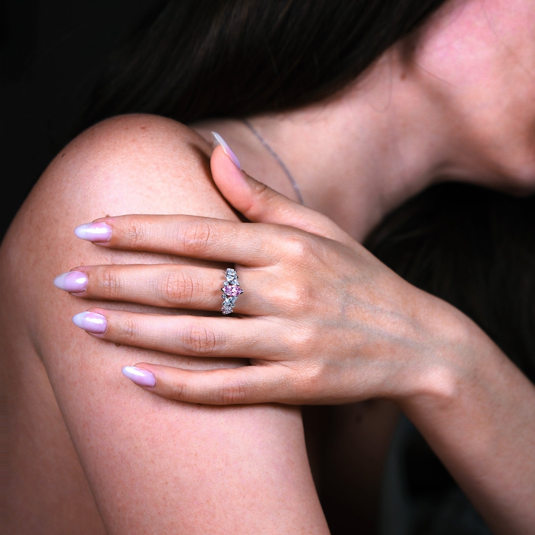 Bague Mme La Marquise Diamant Marquise Rose, Or 18 carats - Lauredi