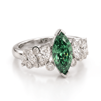 Bague Mme La Marquise Diamant Marquise Vert - Lauredi