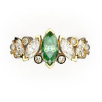 Bague Mme La Marquise Diamant Marquise Vert, Or 18 carats - Lauredi