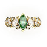 Bague Mme La Marquise Diamant Marquise Vert, Or 18 carats - Lauredi