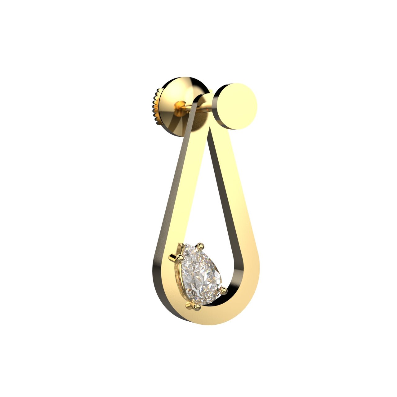 Boucle d'oreille Loop diamant poire mono - Lauredi