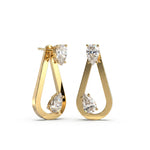 Boucles d'oreilles Loop Solitaire Poire — Diamant blanc - Lauredi