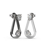 Boucles d'oreilles Loop Solitaire Poire — Diamant blanc - Lauredi