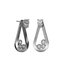 Boucles d'oreilles Loop trio de diamants - Lauredi