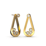 Boucles d'oreilles Loop Trio Diamants — Diamant blanc - Lauredi