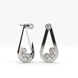 Boucles d'oreilles Loop Trio Diamants — Diamant blanc - Lauredi