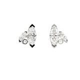 Boucles d'oreilles Mme La Marquise Diamant Marquise Blanc, Or 18 carats - Lauredi