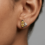 Boucles d'oreilles Mme La Marquise Diamant Marquise Jaune, Or 18 carats - Lauredi
