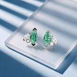 Boucles d'oreilles Mme La Marquise Diamant Marquise Vert - Lauredi