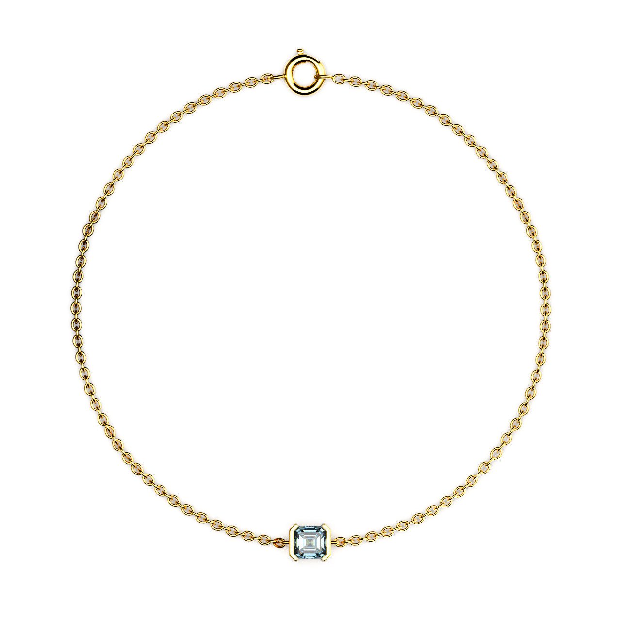 Lauredi-Armband Baby Faubourg 1925 - 1 blauer Asscher-Diamant, 18 Karat Weiß-/Gelbgold