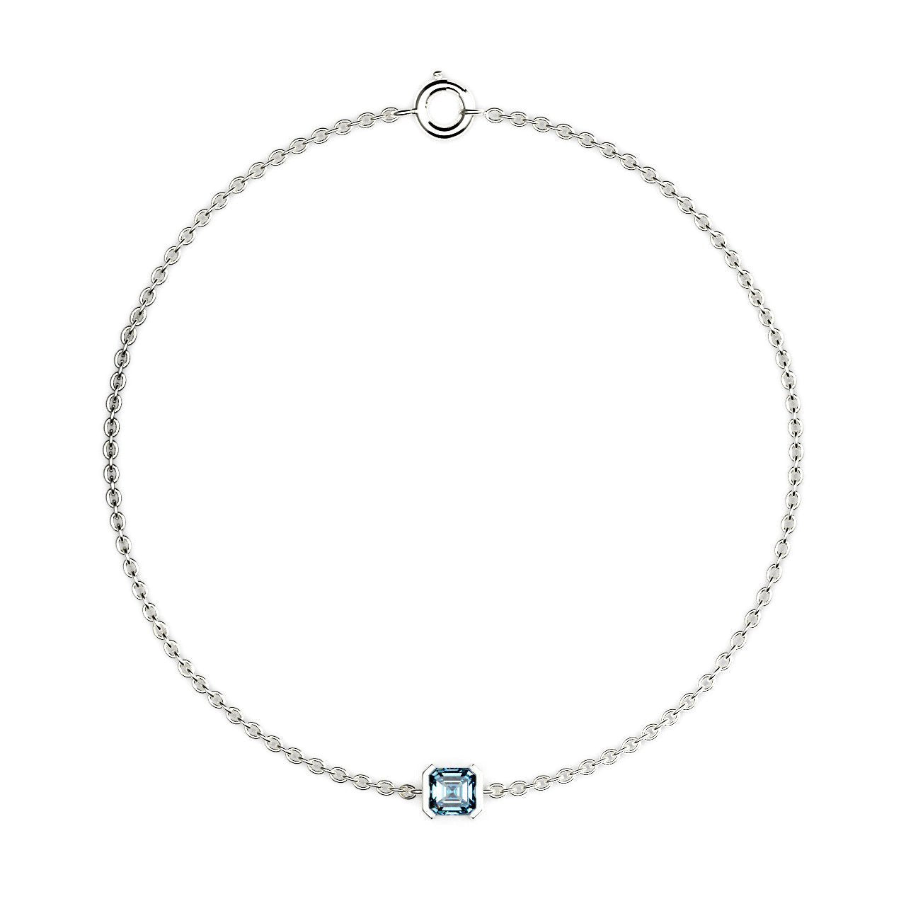 Baby Faubourg 1925 Bracelet - 1 Blue Asscher Diamond, 18 carat White/Yellow Gold - Lauredi