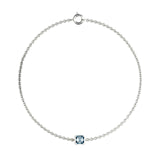 Baby Faubourg 1925 Bracelet - 1 Blue Asscher Diamond, 18 carat White/Yellow Gold - Lauredi